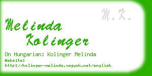 melinda kolinger business card